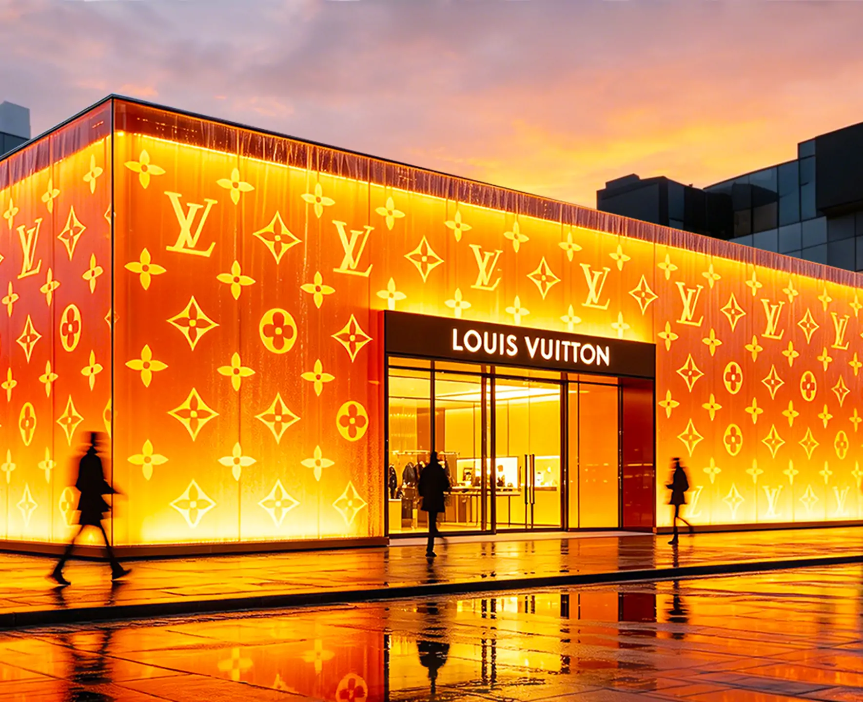 Louis Vuitton luxury pop up signage