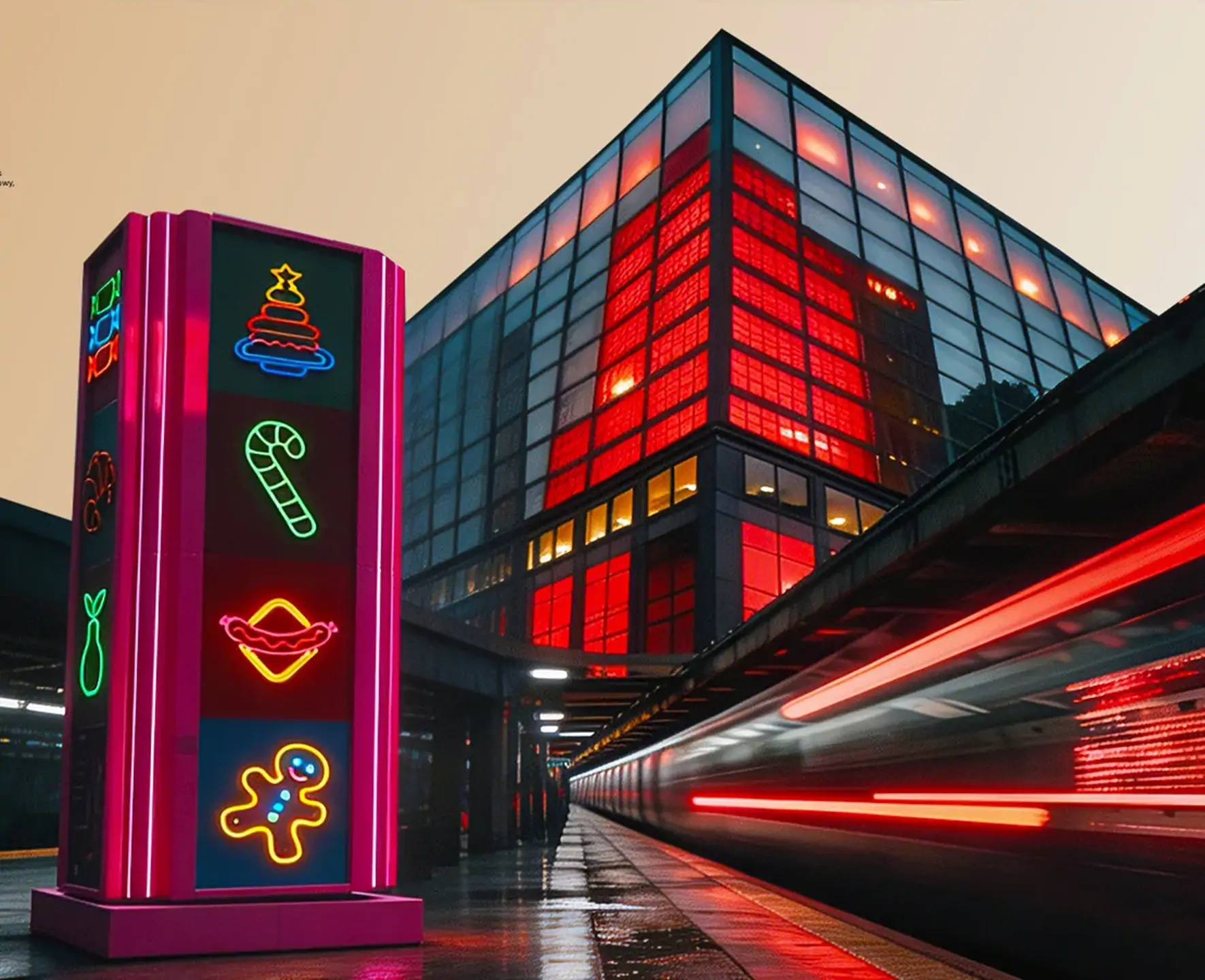 Auckland city center neon signage application
