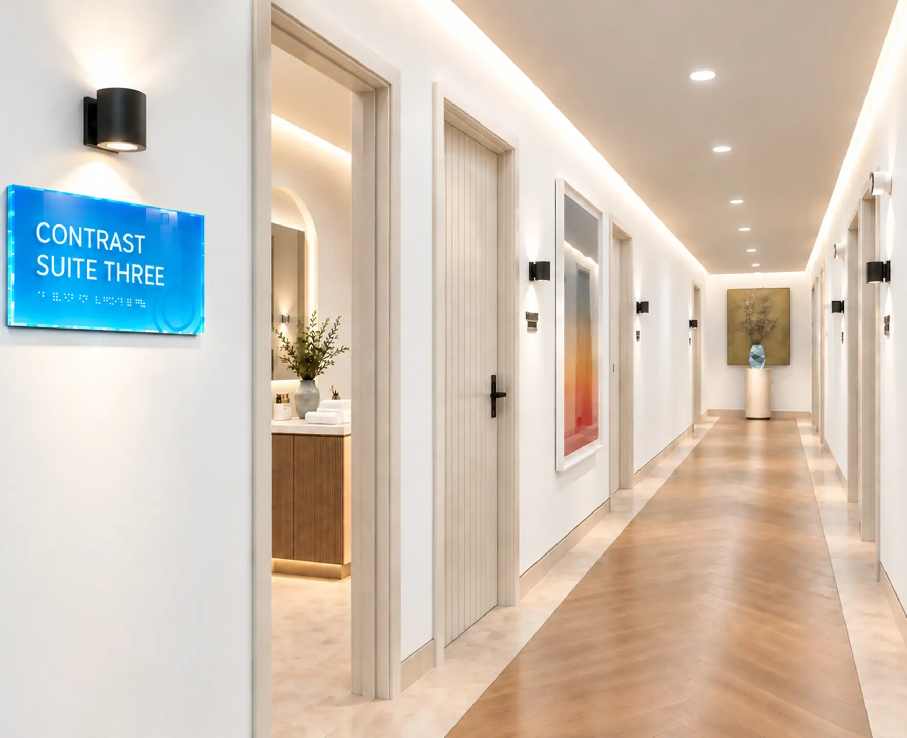 Degree wellness braille signage