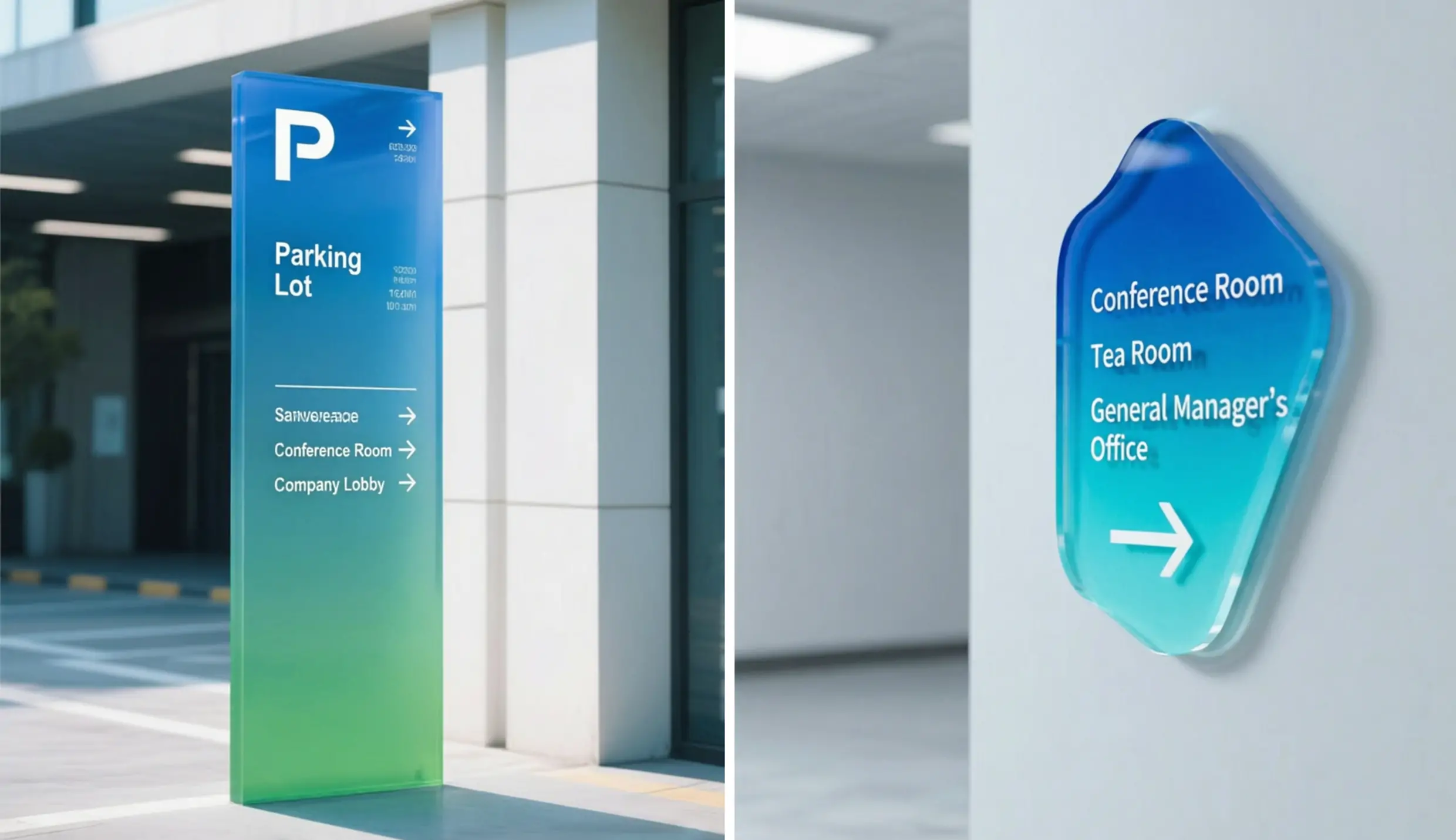 Lc sign dyed acrylic wayfinding cover