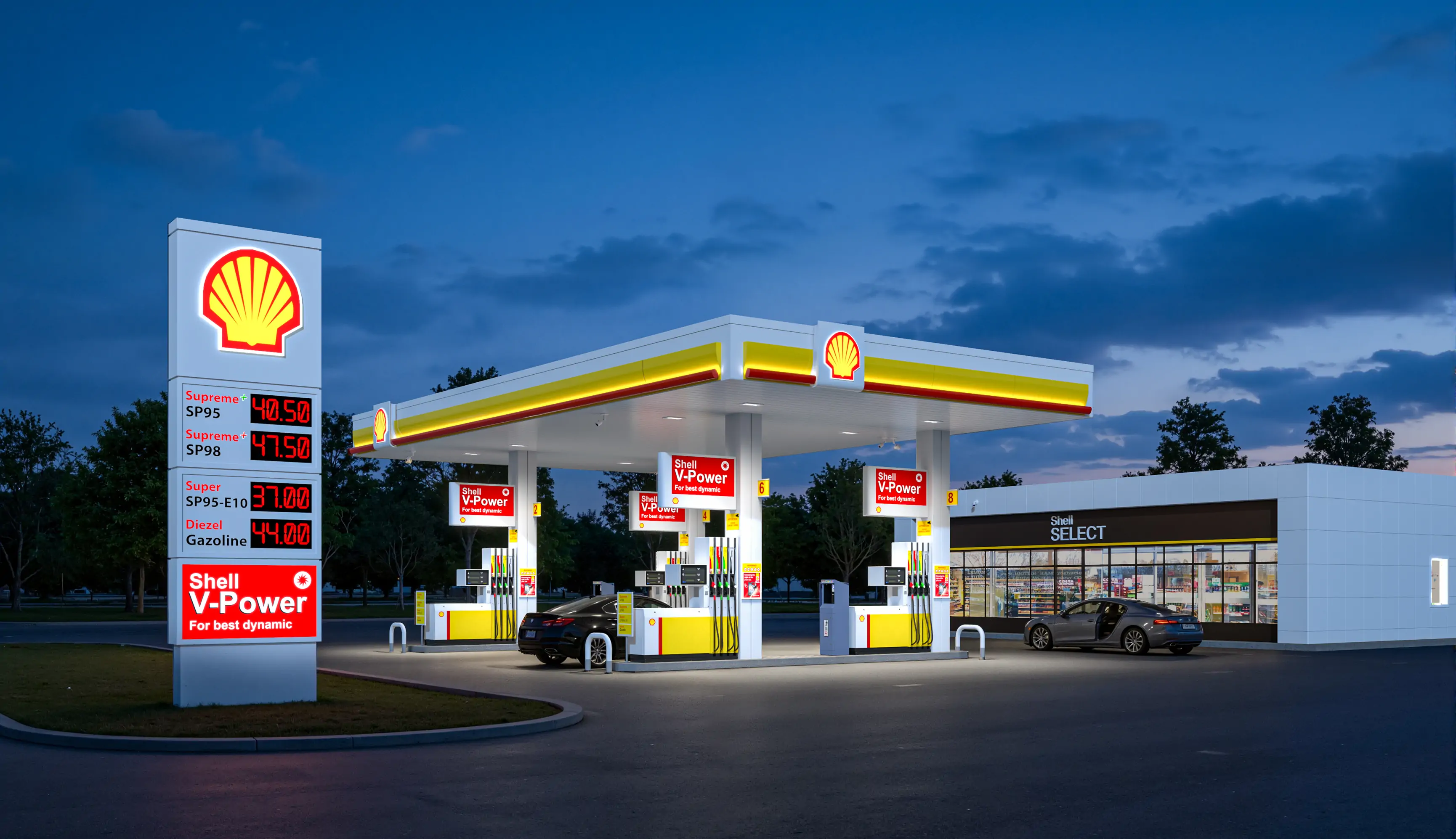 Shell petrol station cover
